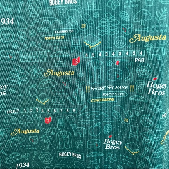 Bogey Bros Men’s XXL Augusta Green Polo Golf Shirt Retired Print - Picture 5 of 9